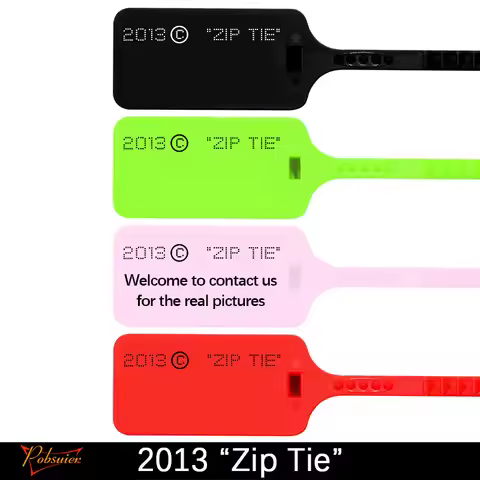 6pcs New 2013 “Zip Tie” Printed Disposable Plastic Security Seals Tag Off Sneakers Shoes Decorations