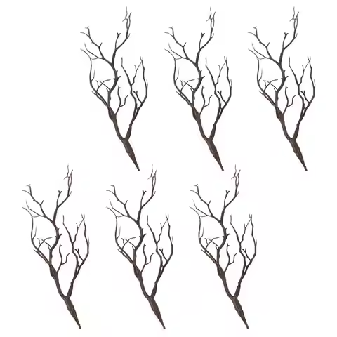 6Pcs Artificial Dried Antler Branches Plastic DIY Twigs for Vase Filling Home Table Decor Balcony Ga