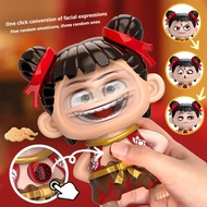 New Nezha Face Changing Keychain Toy Chinese Anime Nezha2 Hanging Toy Doll Figure Keychain
