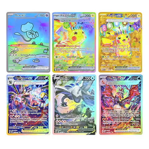 Holographic Game Trading Collection PTCG Proxy Cards Charizard Pikachu Mew EX Singl PKM Foil Cards P