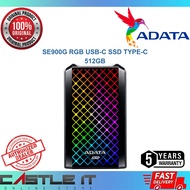 Adata SE900G RGB 512GB USB3.2 SSD USB-C Solid State Drive Type-C ADT-ASE900G512GU32G2CBK