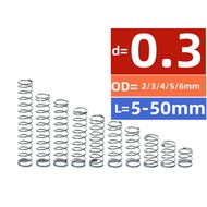 【JCSY】SUS304 compression spring d0.3mm OD3/4/5/6mm length 5-50mm