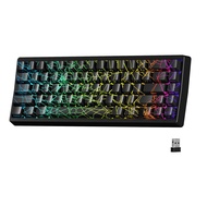 คีย์บอร์ด XVX M67 60% ไร้สาย QMK/VIA ลายใยแมงมุมสีดำ แบบ Tri-Mode คีย์บอร์ดเกมมิ่งสีครีม  แบบ Hot Sw