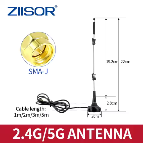 2.4G/5G/5.8G WiFi Signal Booster Antenna, Magnetic Base SMA, 5X Range Extender for WLAN Wireless Net