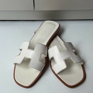 Hermes Oran 白皮H拖鞋