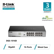 D-LINK DGS-1016D 16 Port 10/100/1000 Gigabit Ethernet Desktop/Rackmount Unmanage Switch in Metal Cas