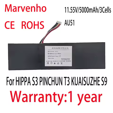 New Marvenho 11.55V 5000mAh 3Cells AU51 Laptop Battery For HIPPA S3 PINCHUN T3 KUAISUZHE S9 Series N