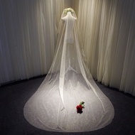 Glittery Wedding Bridal Veil 3m (White veil+silver glitter/Champagne veil+Gold Glitter)brand new bli