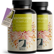 Magnesium Compound Agent 360 Capsules, Daily Intake 400mg Magnesium, Composed of 5 Types High-Qualit