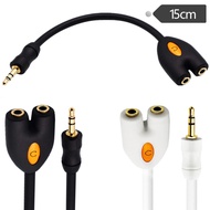 Gold-Plated One Point Two Couple Audio Cable 3.5mm Headphone 1 Point 2 Cable 3.5 Male to Two 3.5 Fem