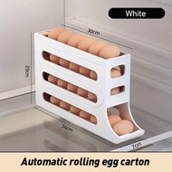 4-Tier Egg Storage Rack - White, Large Capacity, Minimalist Design, Space Saving marketacc S-247