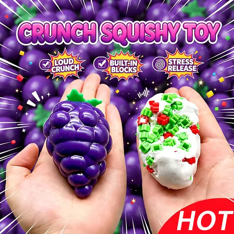 New Creative Crispy Grape Sticky Toys Filled with No Rebound Extrusion Toys ASMR Sensory Compression