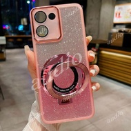HONOR X7e 4G 5G CD Pattern Glitter Magnetic Bracket Phone Case For Honor X7e X7E HonorX7e HONORX7e 4