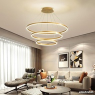 Lampu Gantung Minimalis Modern Ruang Tamu Gold 3 Ring LED 5108818