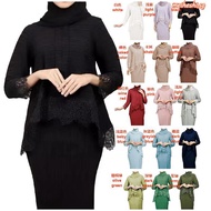 Baju Kurung Moden Baju Raya 2023 Lace Muslimah Long Sleeve Labuh Plus-size Baju Bridesmaid Nikah Kur