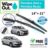 [PREMIUM] Perodua Axia / Bezza WipeOut HYBRID NANODRY SILICONE Wiper Blade (Front Set)