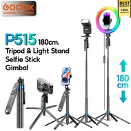 Clearance Sale-Model P515 180cm. Light Stand Tripod Selfie Stick With Remote Stretchable Mobile Phon