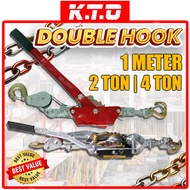 2 / 4 Ton Double Hook Multi Function Ratchet Hand Tightener Manual Wire Rope Hand Puller Cable Lifte