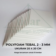 Polyfoam 2 to 3 mm Size 20 x 20 cm - Poly Foam / White Cork