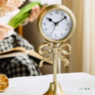 Ornaments Golden New Style French Table Clock Desktop Living Room Clock Clock Desk Clock Light Luxur