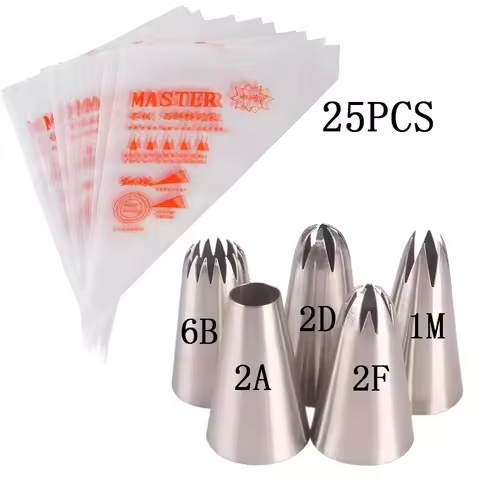 Flower mounting nozzle 5-piece set For Cakes Fondant Decor Confectionery Flower Cream Nozzle Kitchen