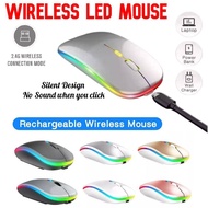 #Readystock  Rechargeable Mouse Wireless Silent LED Backlit Mice USB Optical Mouse wireless mouse LE