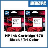 HP 678 Black HP678 HP 678Bk 678K Black  678C HP 678 Color Tri-color Original Ink Advantage Cartridge
