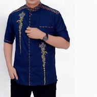 baju koko bordir dewasa lengan pendek premium terbaru 2022 kombinasi batik pekalongan koko muslim ko