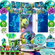 114 Pcs Monster Inc Birthday Party Supplies-Monster Inc Party Plates Balloons Banner etc Disney Mons