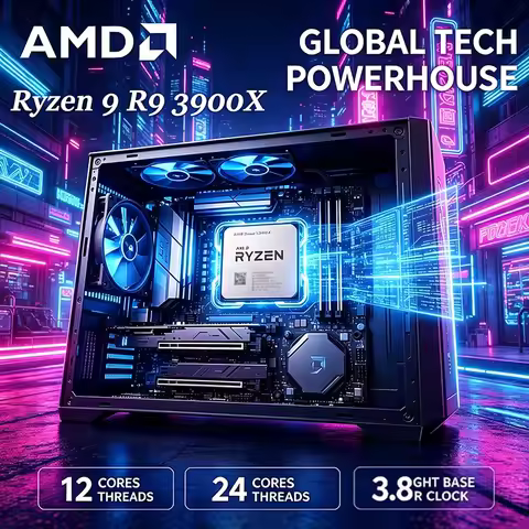 AMD Ryzen 9 R9 3900X 12-Core 24-Thread CPU – 3.8GHz, AM4 Socket, 64MB L3 Cache High Performance Gami