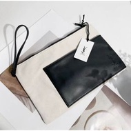 YSL 雙色化妝袋 / 布袋 ( 雜誌袋)