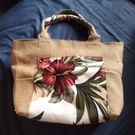 Floral burlap bag