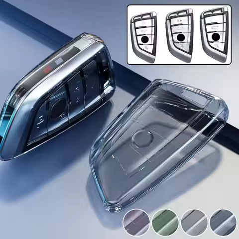 1PCS TPU Transparent Car Key Case Cover Holder Shell For BMW F20 G20 G30 X1 G05 X6 X7 Auto Accessori