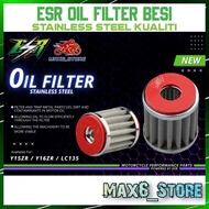 ESR MOTOR OIL FILTER STAINLESS STEEL FOR Y15ZR Y16ZR LC135 YAMAHA OIL FILTER METAL Y15 Y16 LC FILTER