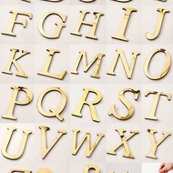 20cm Gold/Silver 3D Acrylic Mirror Finish Alphabet Wall Stickers, 26 English Letters, DIY Self-Adhes