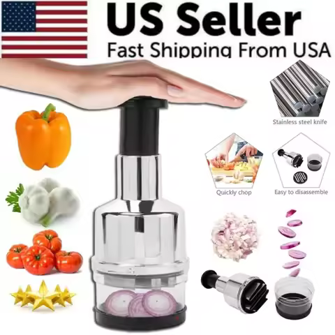 Hot Kitchen Magic Onion Chopper Vegetable and Fruit Salad Onion and Garlic Food Stainless Steel Hand
