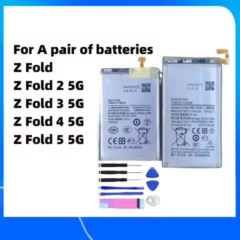 A pair of batteries For Samsung Galaxy Z Fold 1 2 3 4 5 Fold1 Fold2 Fold3 Fold4 Fold5 SM-F9160 F9000
