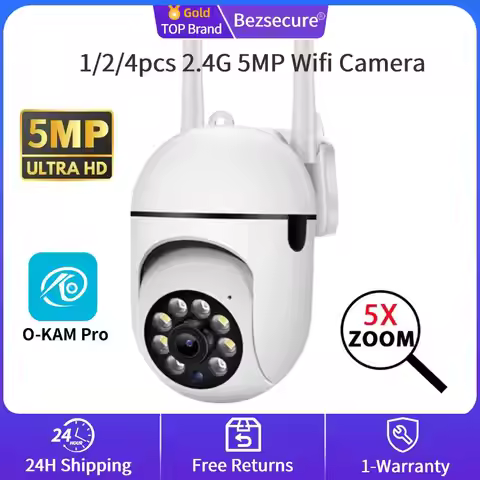 1/2/4pcs 2.4G 5MP Wifi IP Wireless Security Surveillance PTZ Cameras 5X Zoom Tracking Two-way Audio 