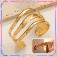 Women's Bangle Bracelet Layer Bracelet Open Cuff Bangle Bracelet Gold Wave Bracelet Open Cuff Bracel
