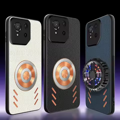 Cooling Heat Dissipation Case For Asus ROG Phone 9 Pro Metal Copper Phone Leather Magsafing Magnetic