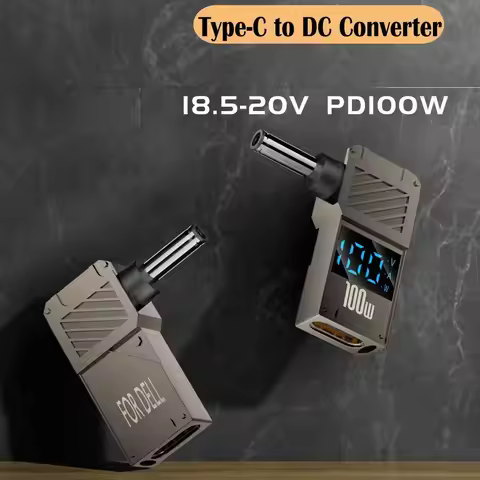 Digital Display USB-C to DC Converter Fast Charging PD 100W Type-C to DC Adapter Intelligent Univers