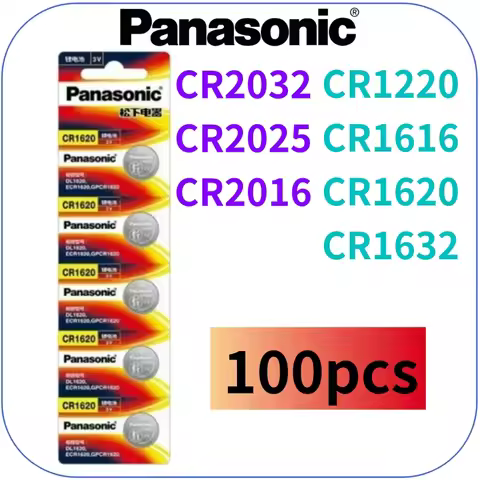 100Pcs Original Panasonic CR2032 CR2025 CR2016 batteria CR1632 CR1220 CR1616 CR1620 CR 2032 Lithum b