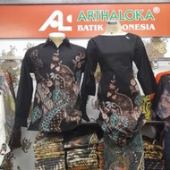 Batik Pria Wanita Couple Arthaloka Katun Hitam