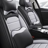 Proton New Saga Wira Waja Iriz Iswara Persona X50 X70 Perdana Car PU Leather Car Seat Cover 5-Seats Universal Front + Rear 5-Seats Seat Cover Seat Cushion Kusyen Kereta Waterproof Breathable