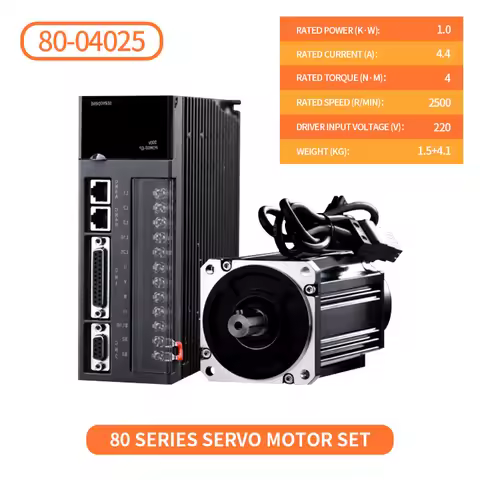 KYDCN AC220V servo motor set servo motor driver 80mm flange 1000W 3000rpm 4nm with driver servo moto