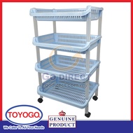 1 X TOYOGO 4T Rack Trolley Placer Trolley w Wheel Rolling Bathroom Kitchen Stand Organizer(995-4)Rak plastik dapur 厨房架
