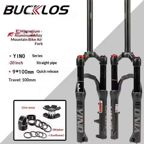 Bucklos Yino Mountain Bike Air Suspension Fork 20 Inch Magnesium Aluminum Alloy Quick Release Should