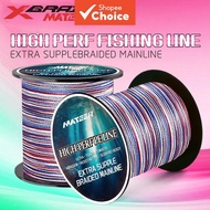 MATEER X4 100% PE Braided Fishing Line 4-Strand 300/500m, 9-85kg Strength for Sea Bass 15-150lb