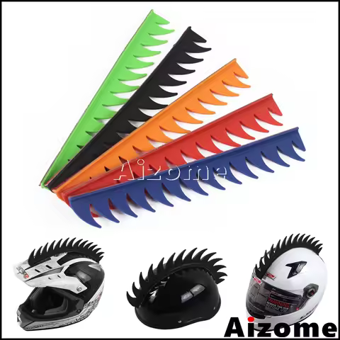 1x Rubber Motorcycle Helmet Mohawk Sticker Dirt Biker Punk Mohawk Biker Helmet Mohawks Spikes