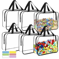 Large Toy Storage Bags with Labels Reusable Clear PVC Board Game Storage Travel Waterproof Organizer